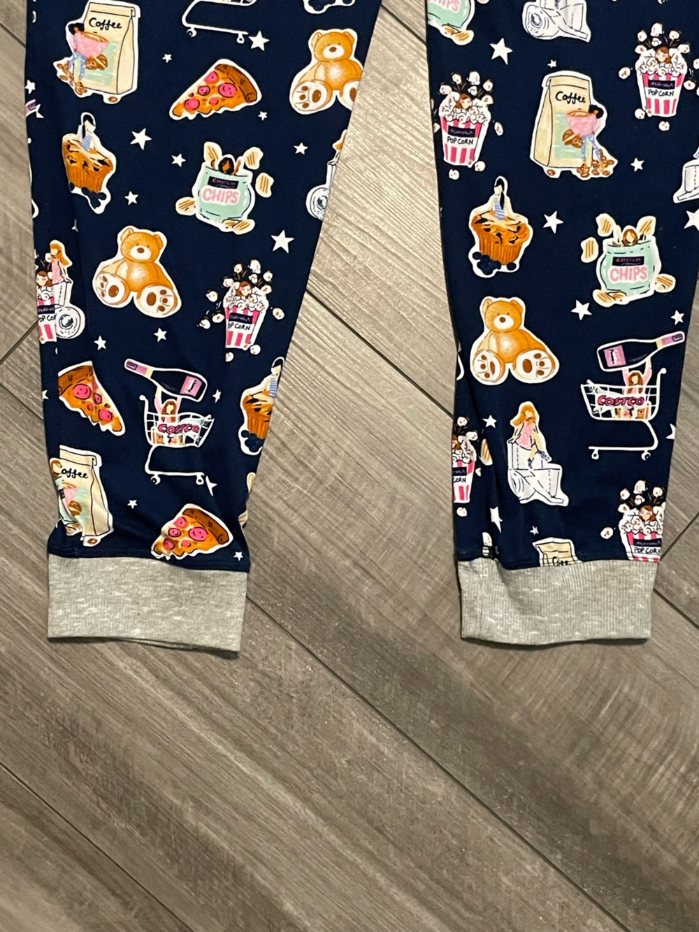 Costco Navy Snack & Toy Print Pajama Pants with Pink Drawstring Size M - Picture 7 of 7